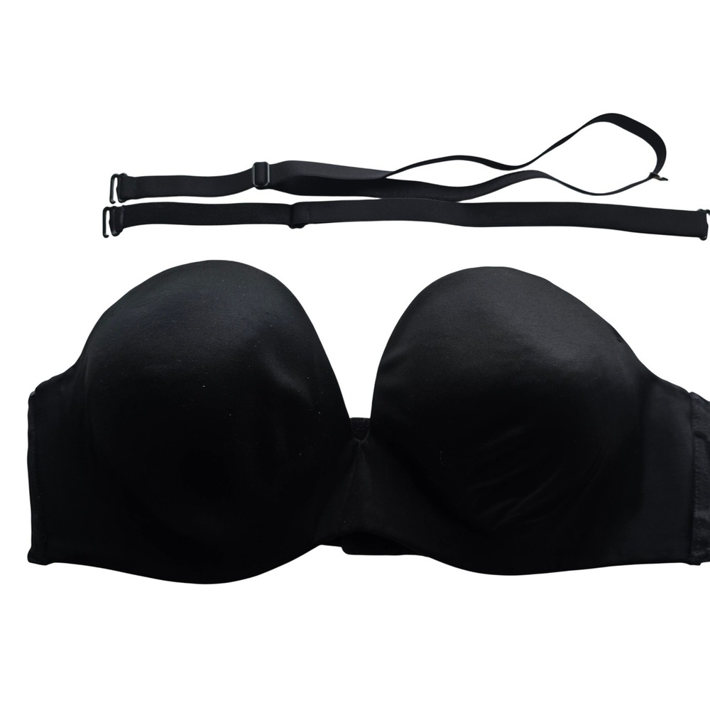😀 Ti Voglio Black Convertible Strapless‎ Bra Removable Straps 40B RN138760